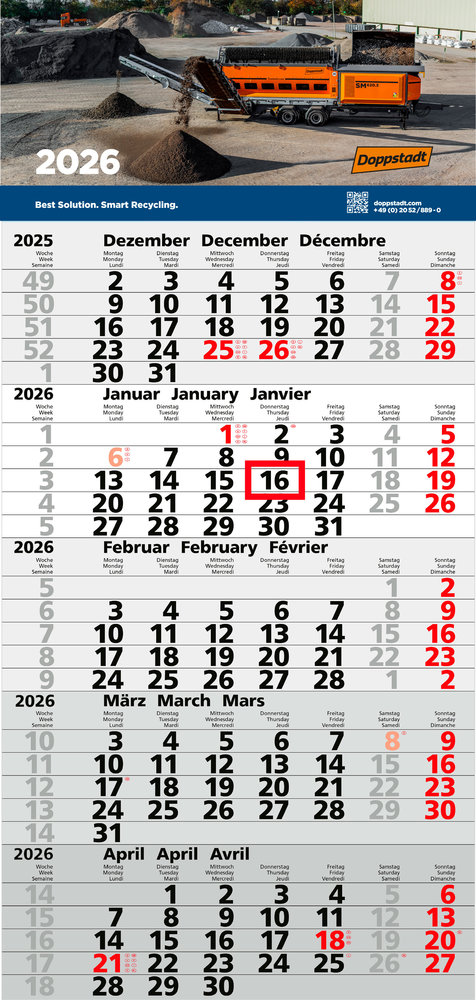 Doppstadt 5-Monats Wandkalender 2026