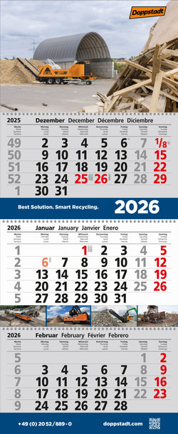 Doppstadt 3-Monats Wandkalender 2026