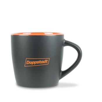 Doppstadt Keramikbecher, 340 ml, schwarz/orange